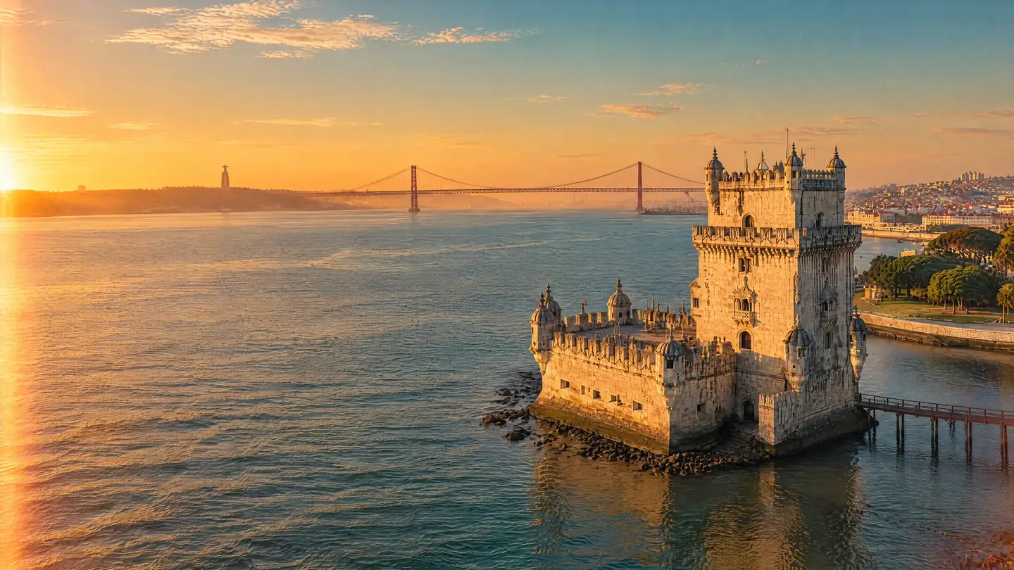 Torre de Belém am Tejo in Lissabon